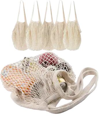 Cotton String Market Shopping Bags, Reusable Mesh