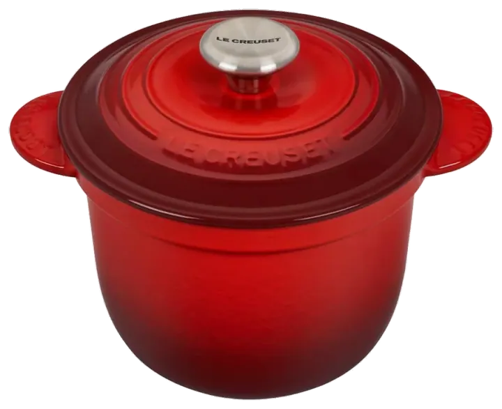 Le Creuset Enameled Cast-Iron Rice Pot & Stoneware Insert — Cerise (2.25 qt)