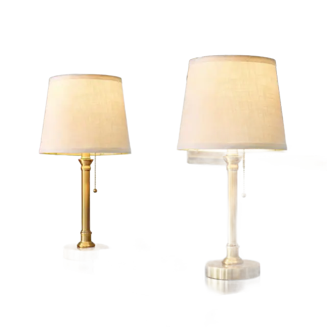 19.5-Inch Brass Gold Table Lamps — Pair