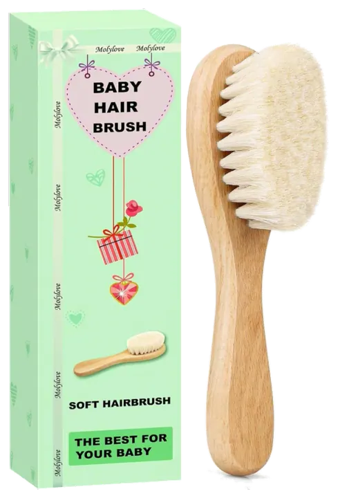 Molylove Soft Goat-Hair Wooden Baby Brush