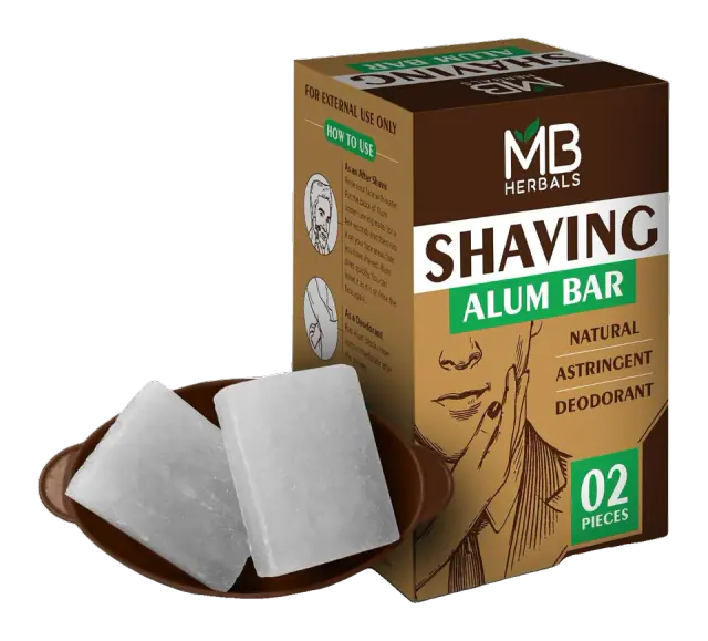 MB Herbals Potassium Alum Blocks, Two 100 g Bars
