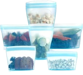 Xomoo Reusable 100% Silicone Food Storage Bags (6-Pack)