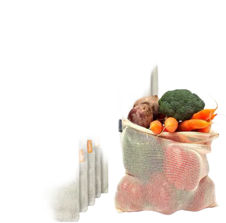 Reusable Produce Bags, Organic Cotton Mesh (12+1 Pack)