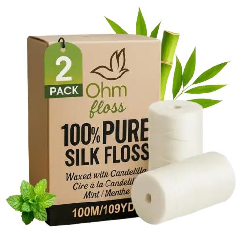 OHM Mint Silk Dental Floss Refills, 100 m (Model 003)