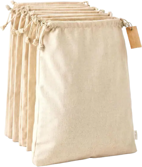 Cotton Storage Bags, X-Large 14x17, 6-Pack