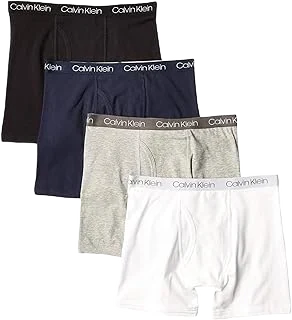 Calvin Klein Cotton-Stretch Boxer Briefs — Solid, 4-Pack, L