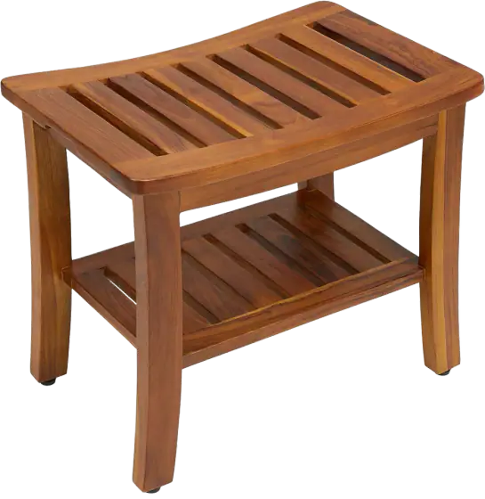 TeakCraft Hermod Fully Assembled Teak Shower Bench, 21 in