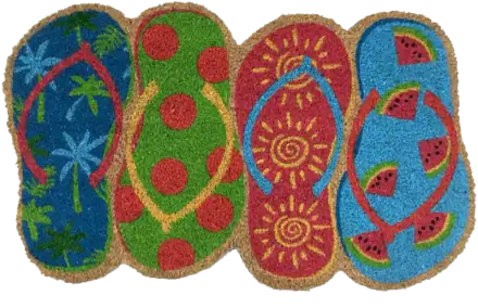 Briarwood Lane Flip-Flops Coir Doormat — 18 × 30 in