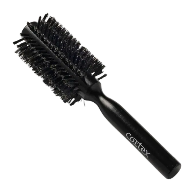Cortex Professional Boar-Bristle Round Brush — Black Wood