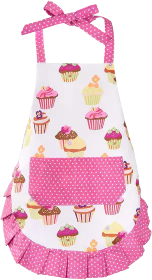 Pknoclan Cotton Cupcake Kids Apron, Pink