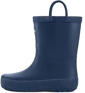 K KomForme Natural-Rubber Rain Boots — Navy, Big Kid 6