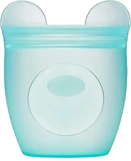 Zip Top Silicone Kid Snack Container — Teal Bear, 4 oz