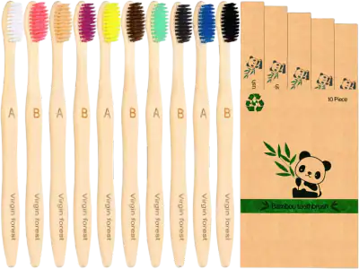 Virgin Forest Bamboo Toothbrushes, 10 Pack