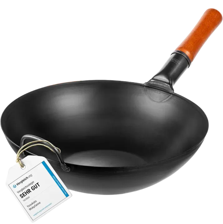 YOSUKATA Black Carbon Steel Wok (13.5-inch)