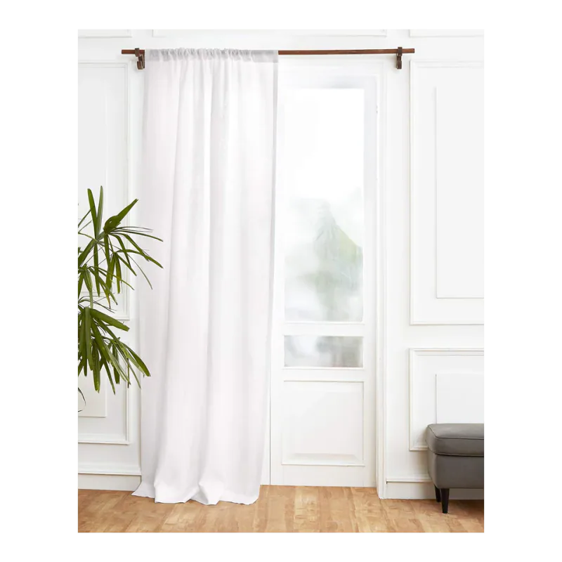 Solino Home 100% Linen Curtain, White, 120