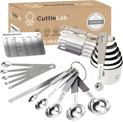 CuttleLab Stainless Steel Measuring Cups and Spoons