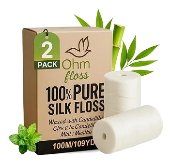 OHM Mint Silk Dental Floss Refills, 100 m (Model 004)
