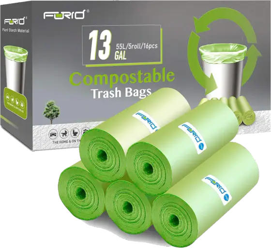 FORID 13-Gallon Compostable Trash Bags — Green