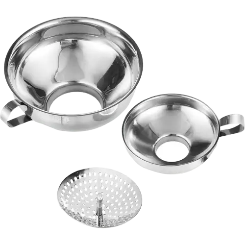 Delove Stainless Steel Canning Funnels with Strainer
