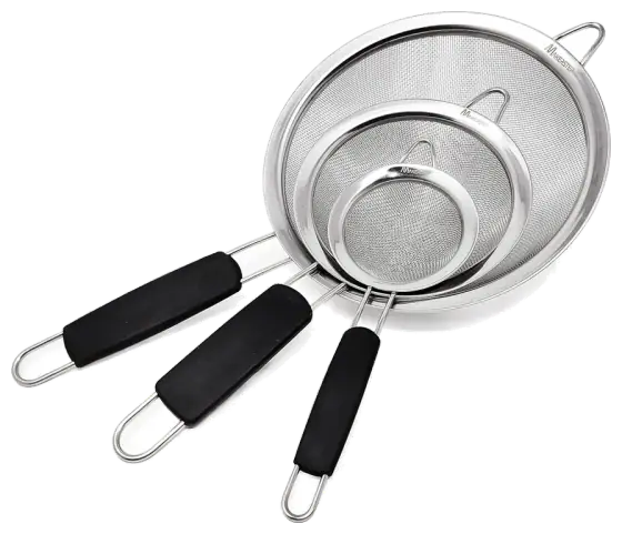 Makerstep Fine-Mesh Strainers with Insulated Handles (3 Pieces)