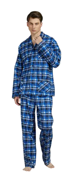Amaxer Men's Cotton Flannel Pajama Set