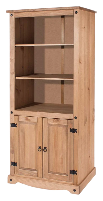 Furniture Dash Corona Solid Pine Bookcase in Antique Brown