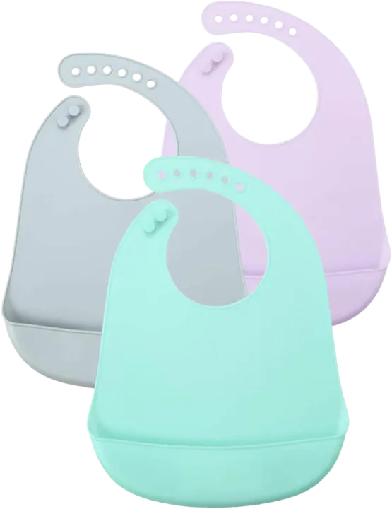 PandaEar Silicone Baby Bib with Food Catcher Pocket