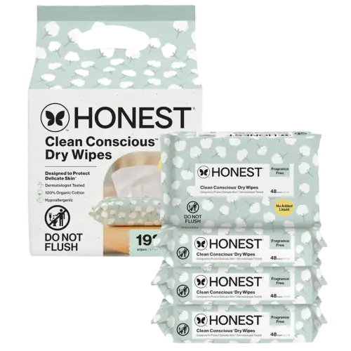 The Honest Company 100% Organic Cotton Dry Wipes