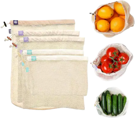 Lotus Reusable Produce Bags - Organic Cotton Washable