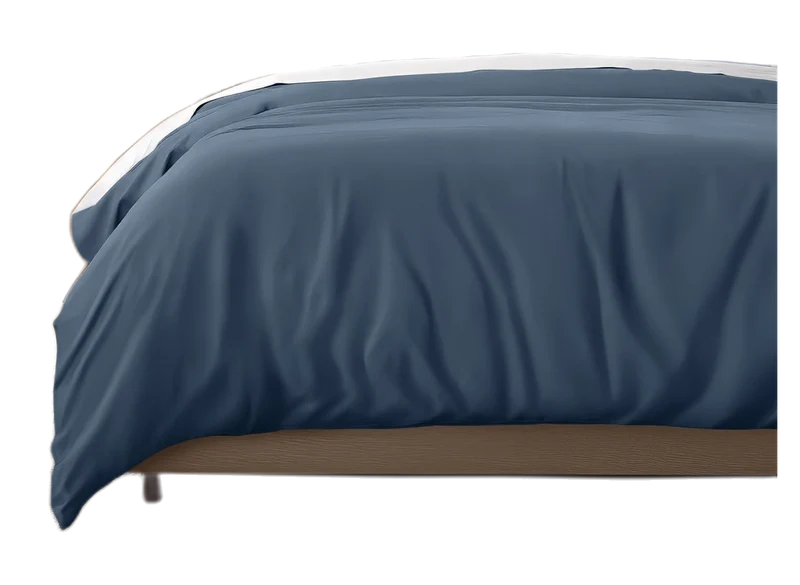 Bare Home Organic Cotton Sateen Duvet Set, Bering Sea Twin
