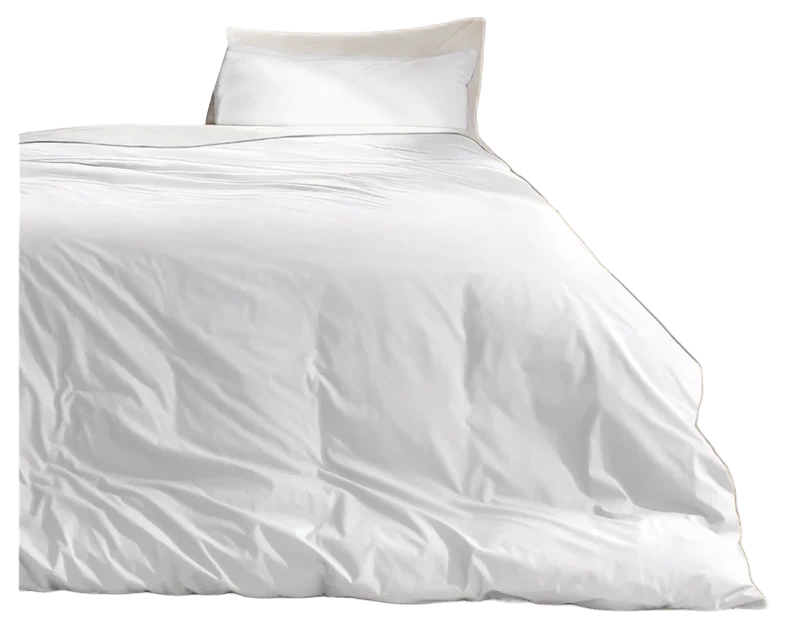 Bare Home Organic Cotton Percale Duvet Set, White Queen
