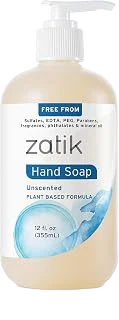 Zatik Naturals Unscented Liquid Hand Soap (12 fl oz)