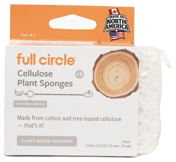 Full Circle Plant-Based Cellulose Sponges, 3-Pack