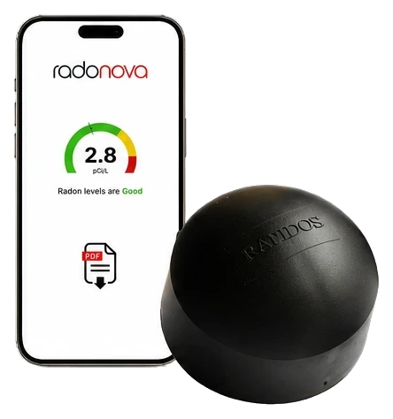 Radonova Rapidos Short-Term Alpha-Track Radon Test Kit