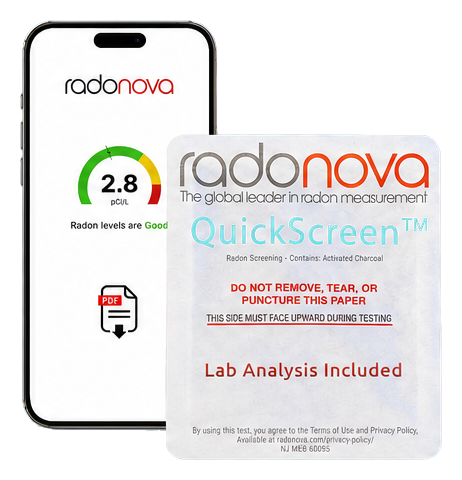 Radonova QuickScreen Charcoal Radon Test Kit