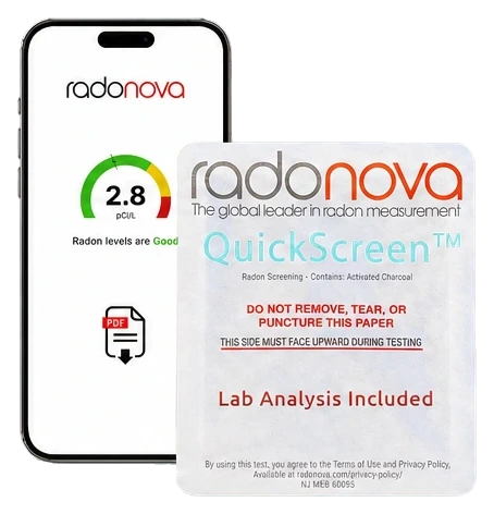 Radonova QuickScreen Charcoal Radon Test Kit