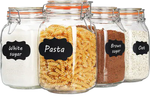 Wide Mouth Glass Mason Jars with Stainless Clip Lids