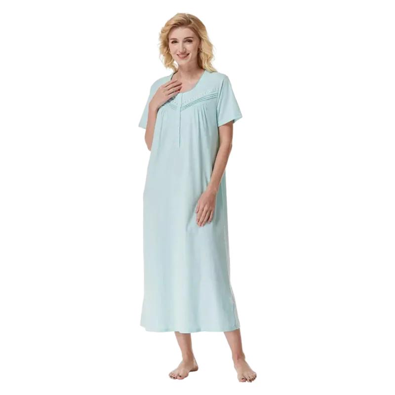 Keyocean 100% Cotton Short-Sleeve Nightgown