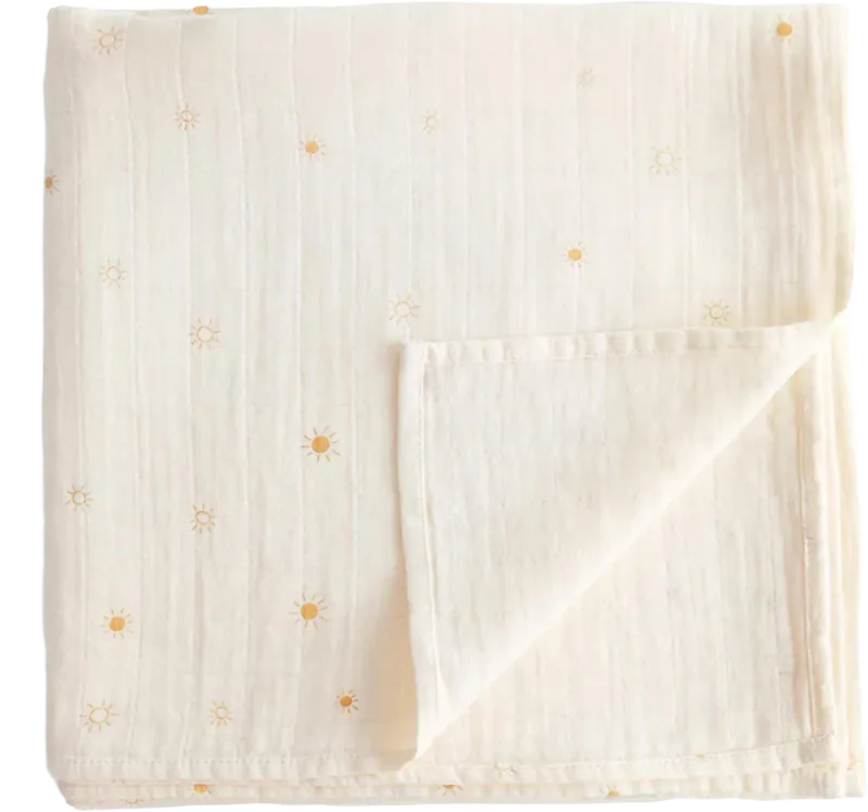 mushie Organic Cotton Muslin Swaddle Blanket