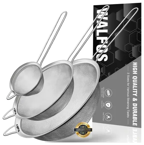 Walfos Stainless Steel Fine-Mesh Strainers (3 Pieces)