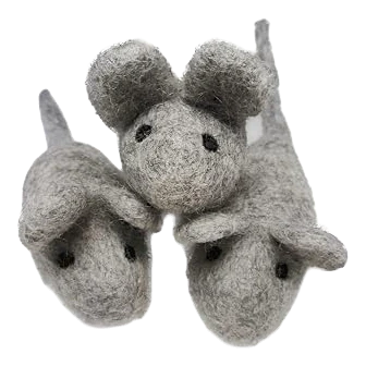 Earthtone Solutions Felted Wool Cat Mice, Set of 3