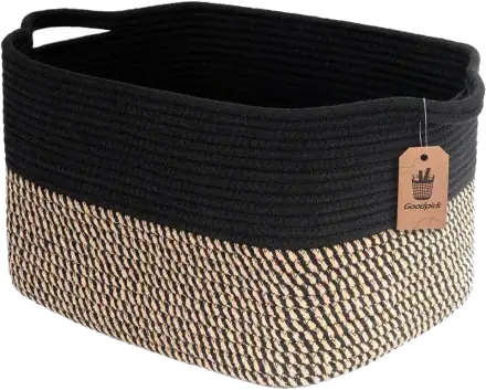 Goodpick Cotton Rope Shelf Basket, 13 x 10 x 9 in