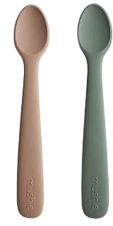 mushie Silicone Baby Feeding Spoons, 2-Pack