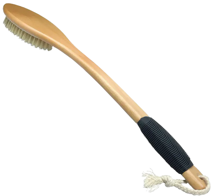 OWIIZI Wooden Curved Bath Brush, Long Handle