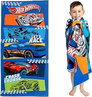 Franco Hot Wheels Cotton Beach Towel, 28 x 58 inches
