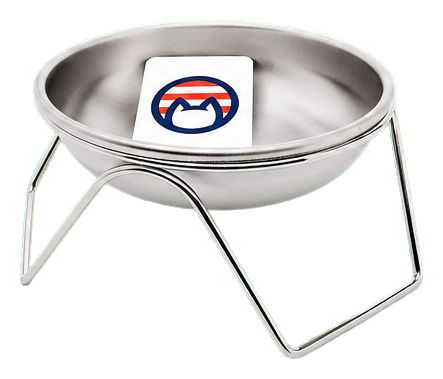 Americat Company Three-Inch Raised Stainless Cat Bowl and Stand