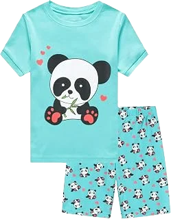 CM-Kid Cotton Short-Sleeve Pajamas — Panda, 7Y