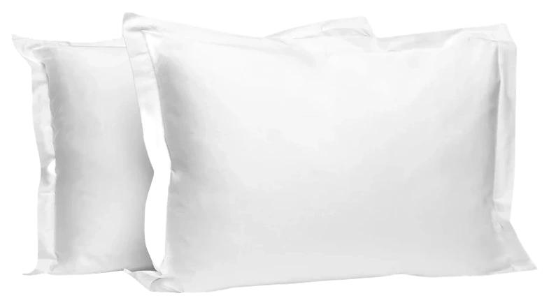 Pizuna Cotton Sateen Pillow Shams, White King, 2-Pack