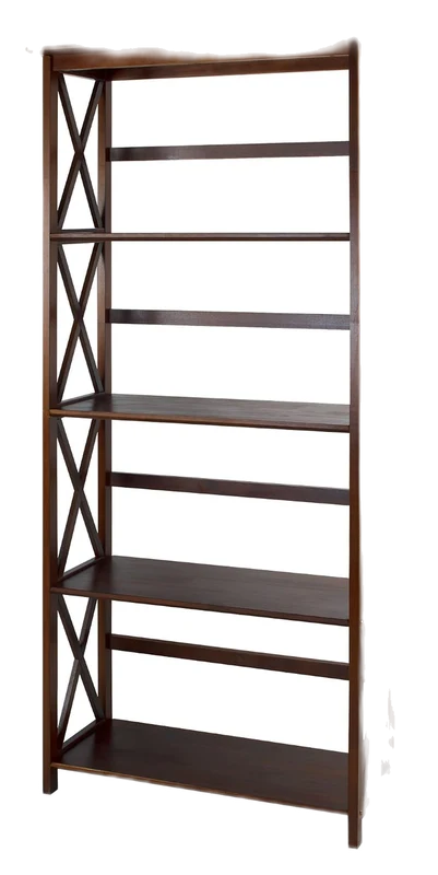 Casual Home Montego 5-Shelf Bookcase in Walnut