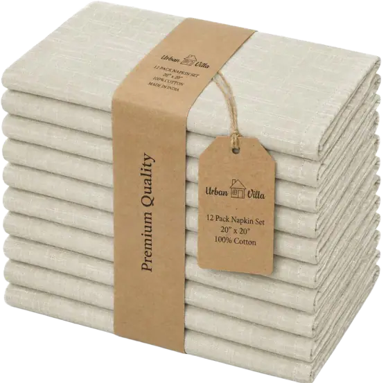 Urban Villa Cloth Napkins 100% Cotton Dinner Napkins